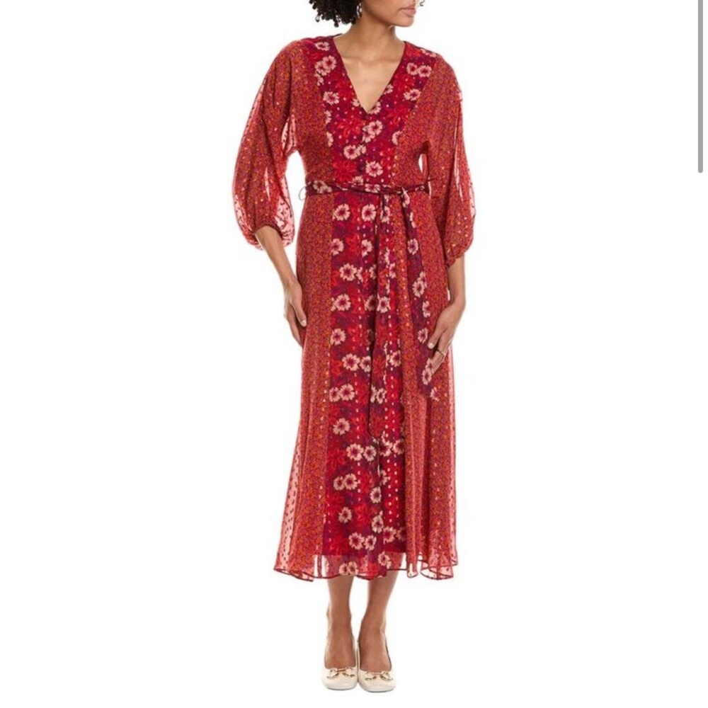 Taylor Floral Boho Midi Dress Size 8 NWT